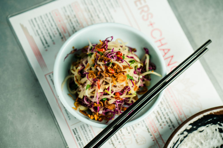 Myers + Chang signature dishes Fresh Rolls
Spicy Green Papaya Salad
Red Miso-Glazed Carrots